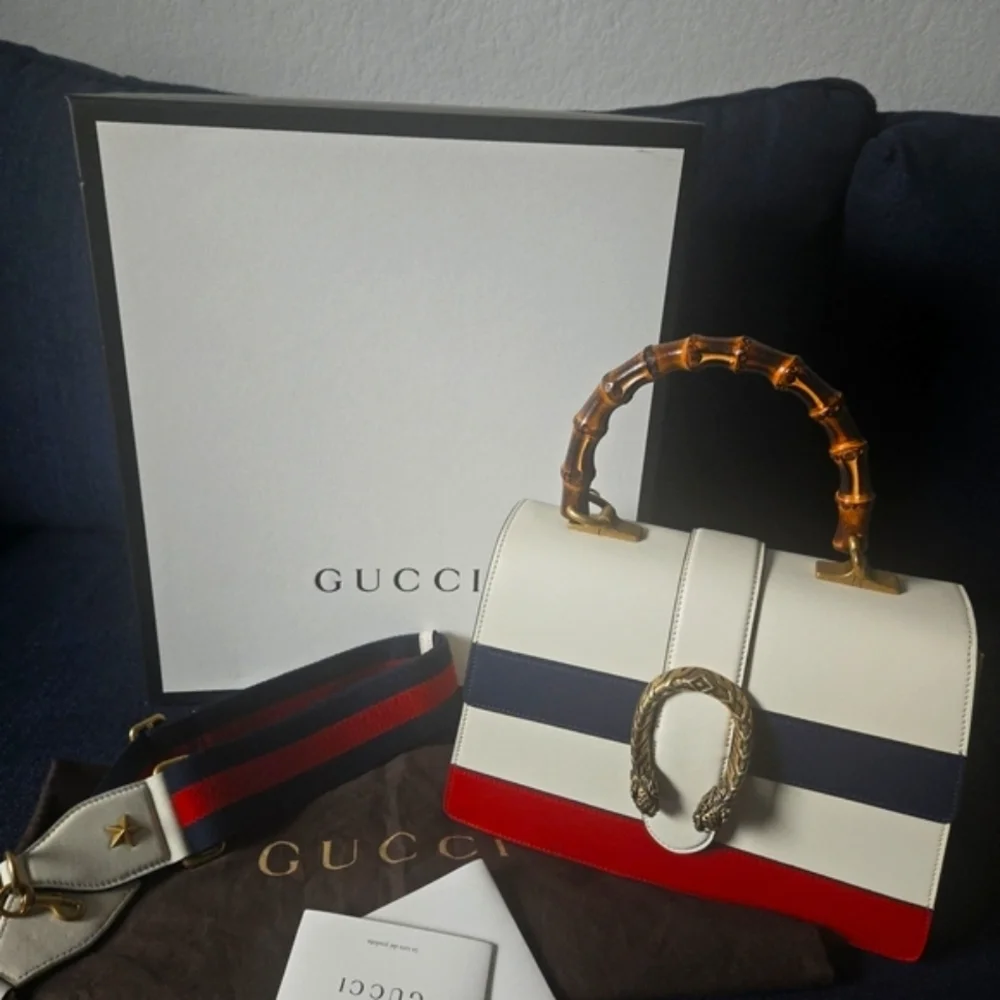 GUCCI EUC Dionysus Bamboo Top Handle Handbag Full Inclusion